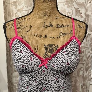Jenni by Jennifer Moore Pink and Black Leopard Chemise